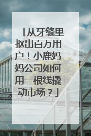 从牙缝里抠出百万用户！小鹿妈妈公司如何用一根线撬动市场？