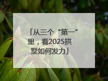 从三个“第一”里，看2025拱墅如何发力