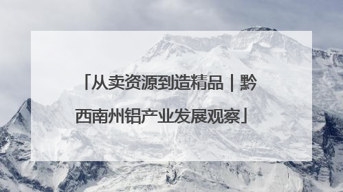 从卖资源到造精品｜黔西南州铝产业发展观察