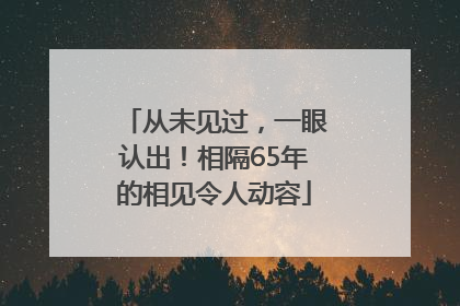 从未见过，一眼认出！相隔65年的相见令人动容