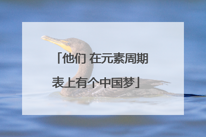他们 在元素周期表上有个中国梦