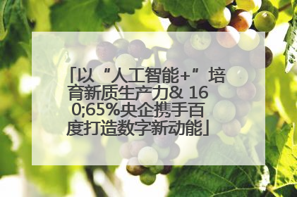 以“人工智能+”培育新质生产力& 160;65%央企携手百度打造数字新动能