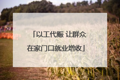以工代赈 让群众在家门口就业增收