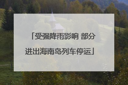 受强降雨影响 部分进出海南岛列车停运