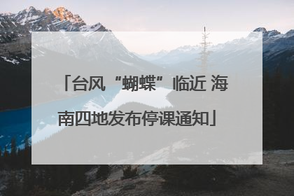 台风“蝴蝶”临近 海南四地发布停课通知