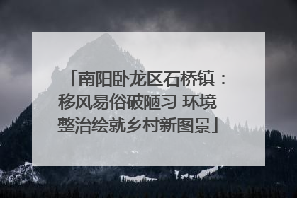 南阳卧龙区石桥镇：移风易俗破陋习 环境整治绘就乡村新图景