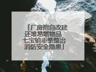 厂房擅自改建还堆易燃物品 七宝镇重拳整治消防安全隐患