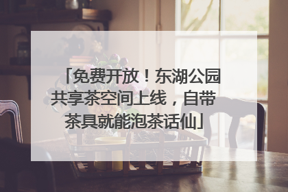 免费开放！东湖公园共享茶空间上线，自带茶具就能泡茶话仙