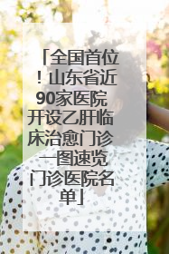 全国首位！山东省近90家医院开设乙肝临床治愈门诊 一图速览门诊医院名单