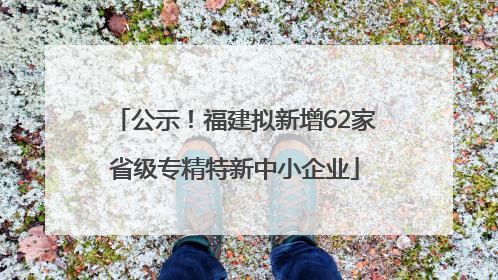 公示！福建拟新增62家省级专精特新中小企业