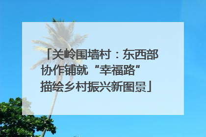 关岭围墙村：东西部协作铺就“幸福路” 描绘乡村振兴新图景