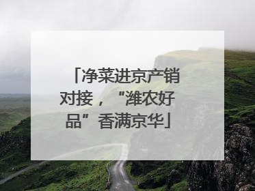 净菜进京产销对接，“潍农好品”香满京华