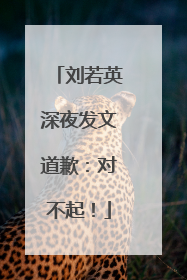 刘若英深夜发文道歉：对不起！