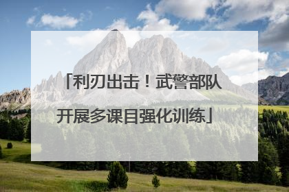 利刃出击！武警部队开展多课目强化训练