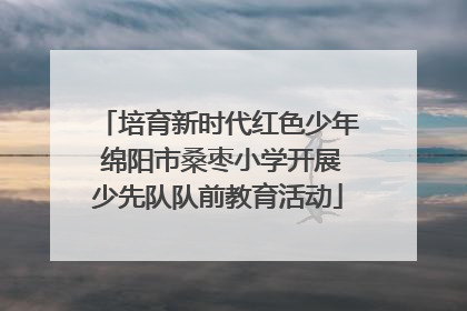 培育新时代红色少年 绵阳市桑枣小学开展少先队队前教育活动
