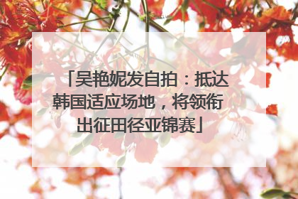 吴艳妮发自拍：抵达韩国适应场地，将领衔出征田径亚锦赛