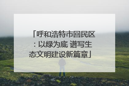 呼和浩特市回民区：以绿为底 谱写生态文明建设新篇章