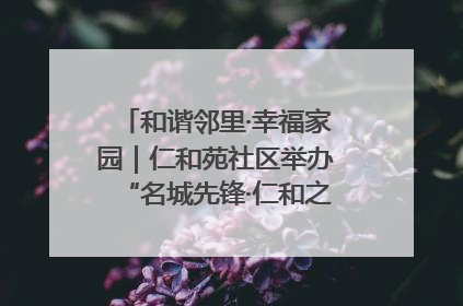 和谐邻里·幸福家园｜仁和苑社区举办“名城先锋·仁和之家”文明实践活动