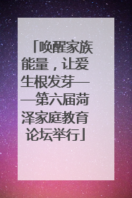 唤醒家族能量，让爱生根发芽——第六届菏泽家庭教育论坛举行
