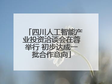 四川人工智能产业投资洽谈会在蓉举行 初步达成一批合作意向
