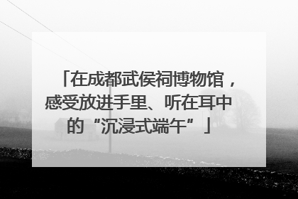 在成都武侯祠博物馆，感受放进手里、听在耳中的“沉浸式端午”