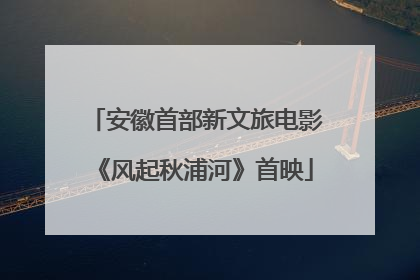 安徽首部新文旅电影《风起秋浦河》首映
