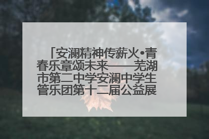 安澜精神传薪火•青春乐章颂未来——芜湖市第二中学安澜中学生管乐团第十二届公益展演圆满举行