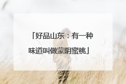 好品山东：有一种味道叫做蒙阴蜜桃