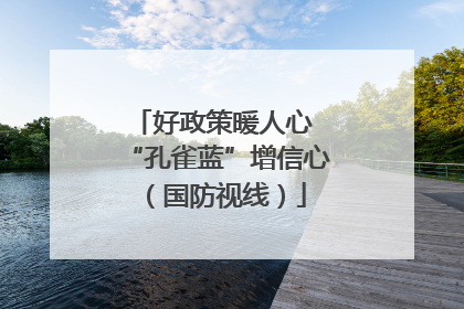好政策暖人心 “孔雀蓝”增信心（国防视线）