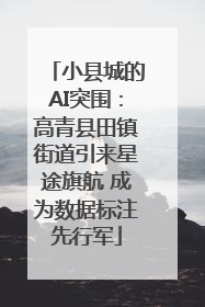 小县城的AI突围：高青县田镇街道引来星途旗航 成为数据标注先行军