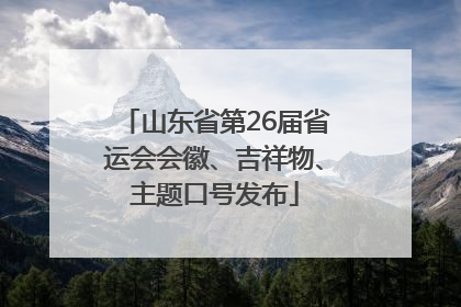山东省第26届省运会会徽、吉祥物、主题口号发布
