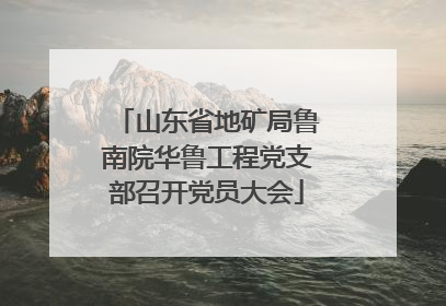 山东省地矿局鲁南院华鲁工程党支部召开党员大会