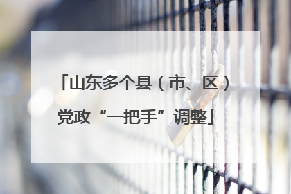 山东多个县（市、区）党政“一把手”调整