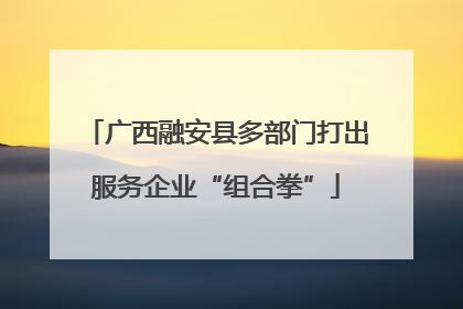 广西融安县多部门打出服务企业“组合拳”