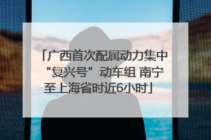 广西首次配属动力集中“复兴号”动车组 南宁至上海省时近6小时