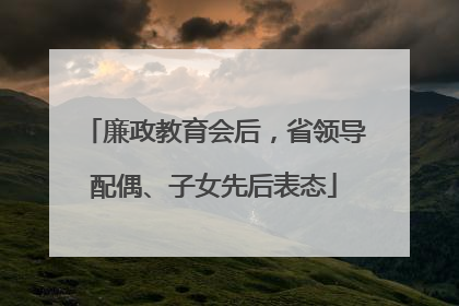 廉政教育会后，省领导配偶、子女先后表态