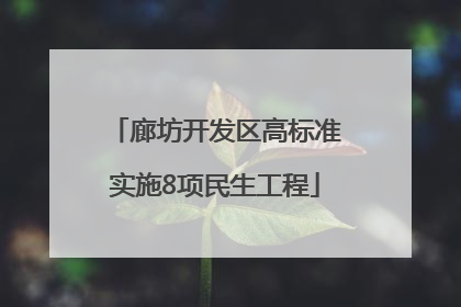 廊坊开发区高标准实施8项民生工程