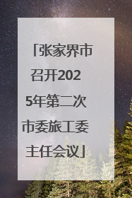 张家界市召开2025年第二次市委旅工委主任会议