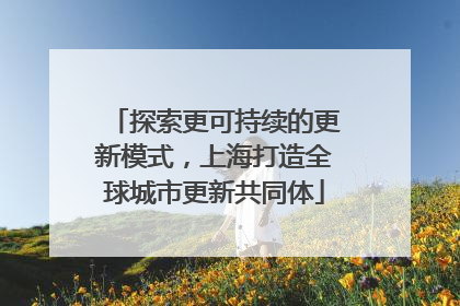 探索更可持续的更新模式，上海打造全球城市更新共同体
