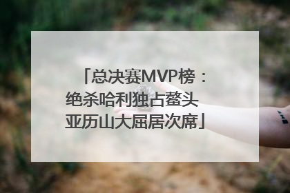 总决赛MVP榜：绝杀哈利独占鳌头 亚历山大屈居次席
