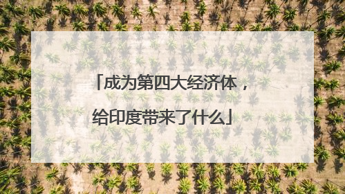 成为第四大经济体，给印度带来了什么