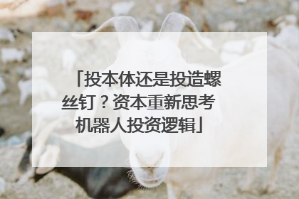 投本体还是投造螺丝钉？资本重新思考机器人投资逻辑