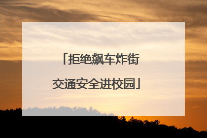 拒绝飙车炸街 交通安全进校园