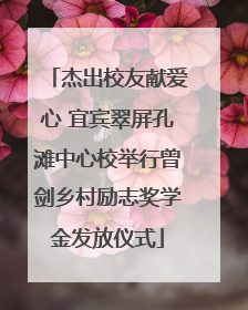 杰出校友献爱心 宜宾翠屏孔滩中心校举行曾剑乡村励志奖学金发放仪式