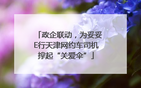 政企联动，为妥妥E行天津网约车司机撑起“关爱伞”