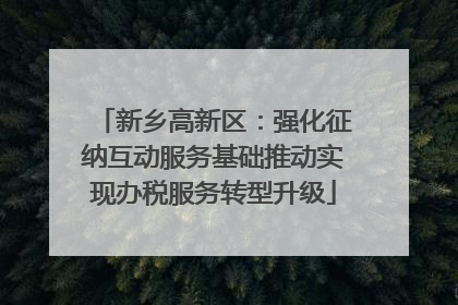 新乡高新区：强化征纳互动服务基础推动实现办税服务转型升级