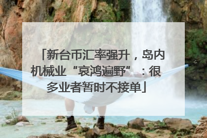 新台币汇率强升，岛内机械业“哀鸿遍野”：很多业者暂时不接单