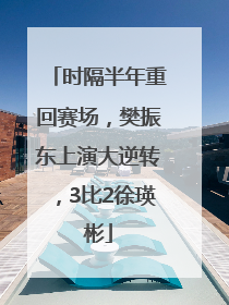 时隔半年重回赛场，樊振东上演大逆转，3比2徐瑛彬
