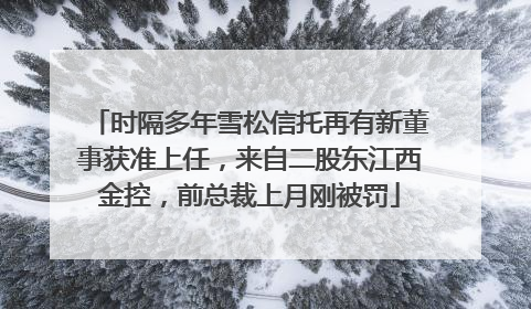 时隔多年雪松信托再有新董事获准上任，来自二股东江西金控，前总裁上月刚被罚