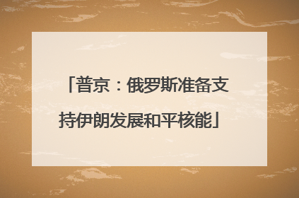 普京：俄罗斯准备支持伊朗发展和平核能